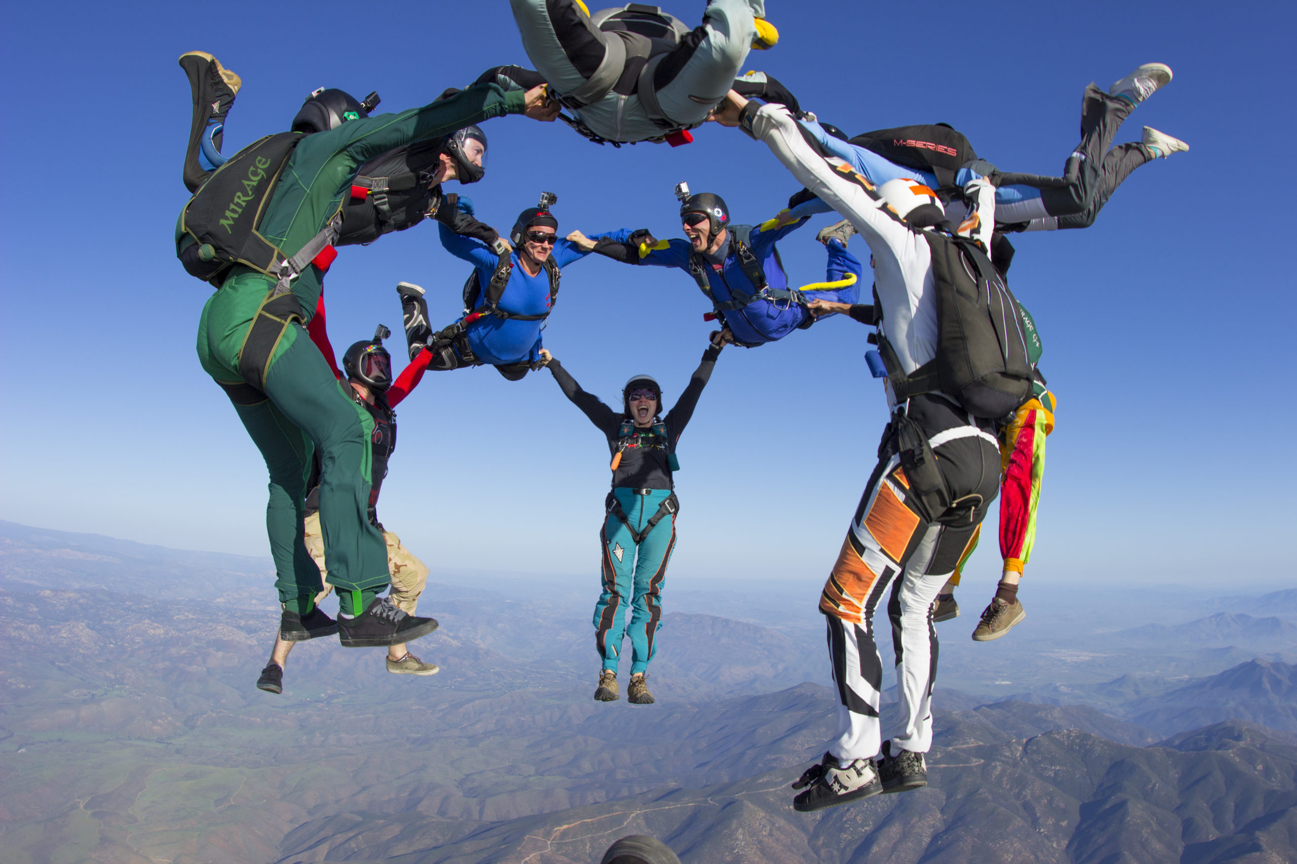 group parachute trump skydive san diego