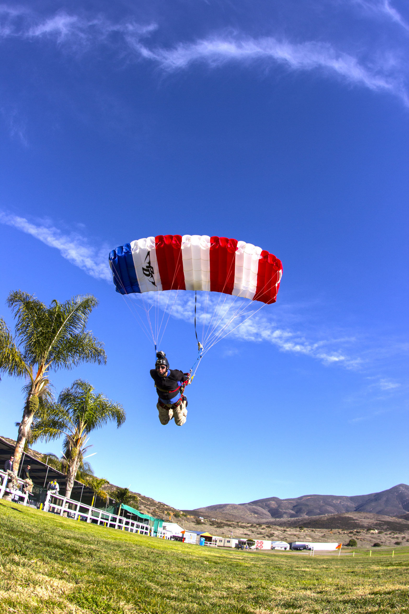 skydiver landing parachute san diego